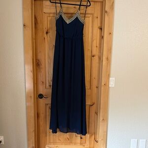 Soieblu Navy Maxi Dress with Embellished Straps